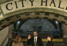 Mayor-elect Zohran Mamdani takes the oath of office during a swearing-in ceremony
