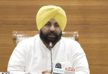 Delhi BJP Protests At AAP Office For Harjot Bains’ Dismissal Over Punjab Paper Leak Allegations